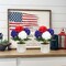 4th of July Decorations Small Fake Plants Patriotic Artificial Mums Mini Potted Plants Desk Plants for Office Table Home Shelf Kitchen Memorial Day Holiday Decor, Set of 2